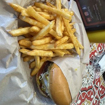 Burger Bros Pc - Mushroom, Swiss and five whole onion rings! - Burgers Near Me - Palm Coast, Florida