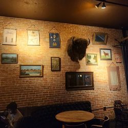 Buffalo head on the wall.