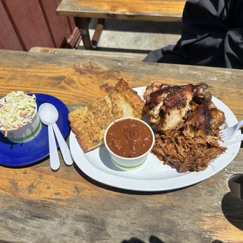 Cole's BBQ & Catering - 3 Meat Plate w/ Chili Beans & side Slaw.. - Barbeque Near Me - Santa Cruz, California Cole's BBQ & Catering - 3 Meat Plate w/ Chili Beans & side Slaw.. - Barbeque Near Me - Santa Cruz, California
