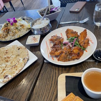 Yantra Kitchen - Veg biryani chai naan chai white rice and fish - Indian Near Me - Artesia, California
