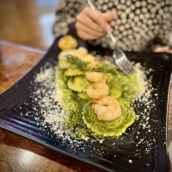Mamma Lena Trattoria Napoletana - Pesto Ravioli with shrimp (specials menu)