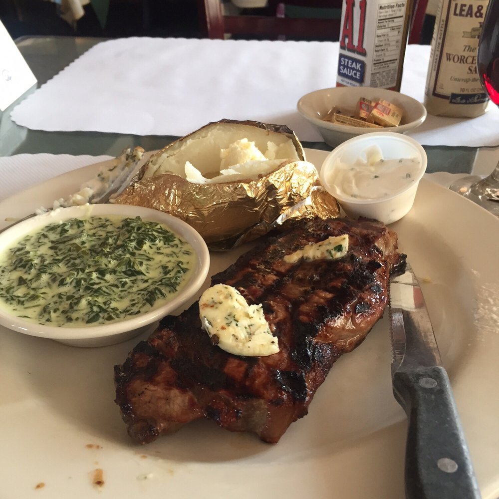 Vallemar Station - Ahhh! The actual New York steak 1" thick worth $29.99 + tax! - Steakhouses Near Me - Pacifica, California Vallemar Station - Ahhh! The actual New York steak 1" thick worth $29.99 + tax! - Steakhouses Near Me - Pacifica, California