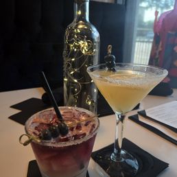 The drink on the right was the better drink. The drink on the right was the better drink.