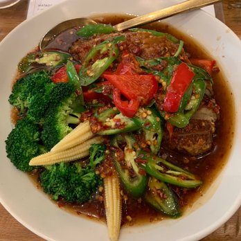 Sisters Thai - Duck Kra Pow - asked for the spiciest of the spicy - Thai Near Me - Alexandria, Virginia Sisters Thai - Duck Kra Pow - asked for the spiciest of the spicy - Thai Near Me - Alexandria, Virginia