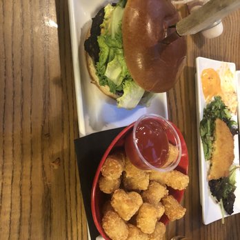 The Grumpy Monk - Black bean burger and tots - Pubs Near Me - Myrtle Beach, South Carolina