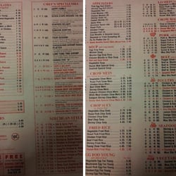 Sorry for pixelation ... I can't find menu anywhere and this is the best I can do!