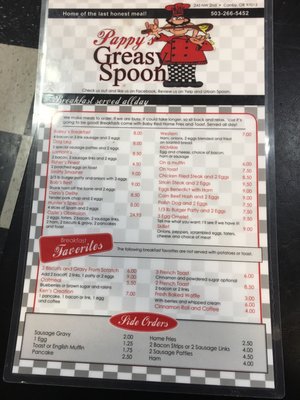 Menu photo 7 Pappy's Greasy Spoon Canby, OR Menu photo 7 Pappy's Greasy Spoon Canby, OR