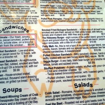 The Hideaway - Menu: Sandwiches - Sports Bars Near Me - Odenton, Maryland The Hideaway - Menu: Sandwiches - Sports Bars Near Me - Odenton, Maryland
