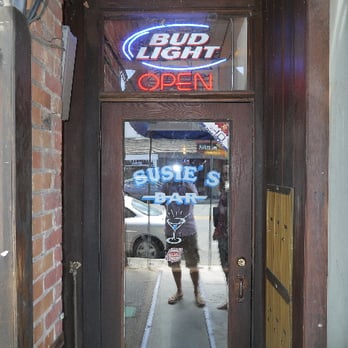 Susies Bar - The door that opens to the long hall between the street and the bar. - Bars Near Me - Calistoga, California