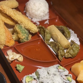 Aki Sushi & Thai - Shrimp bento dinner box with veggie substitue! - Sushi Bars Near Me - Canton, Michigan