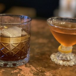 Boozy Barista on the left and Black Manhattan on the right