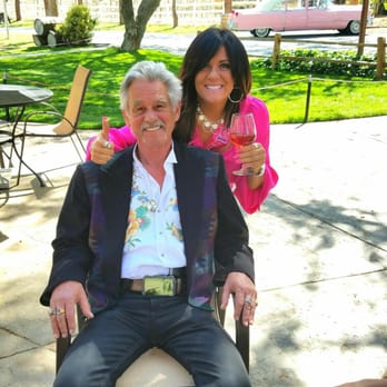 Antique Pink Cadillac - Sergio hanging out with the girls enjoying the afternoon - Wine Tours Near Me - Temecula, California
