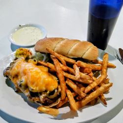 Hog Rock Cafe - Love love this burger!Jalapeno cheddar burger with crunchy fries!