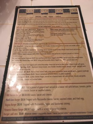 Menu photo 7 Mama's On Dauphin Mobile, AL