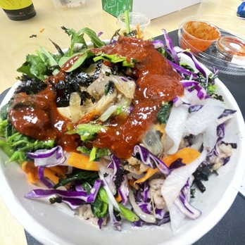 KBOP Korean Kitchen - Mushroom bowl - vegan - with gojuchang (sweet and slightly spicy) - Korean Near Me - Monrovia, California KBOP Korean Kitchen - Mushroom bowl - vegan - with gojuchang (sweet and slightly spicy) - Korean Near Me - Monrovia, California