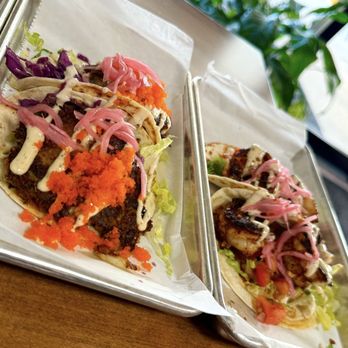 Parish Tacos - Crab cake and Royal Red Shrimp tacos. And Howe shrimp were amazing! - Tex-Mex Near Me - Mandeville, Louisiana Parish Tacos - Crab cake and Royal Red Shrimp tacos. And Howe shrimp were amazing! - Tex-Mex Near Me - Mandeville, Louisiana