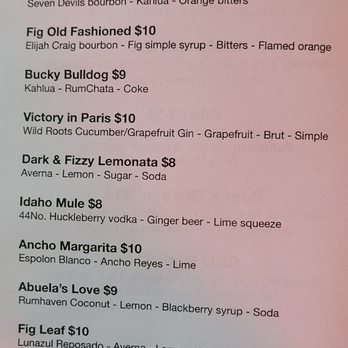 Capitol Bar - Menu - Cocktail Bars Near Me - Boise, Idaho