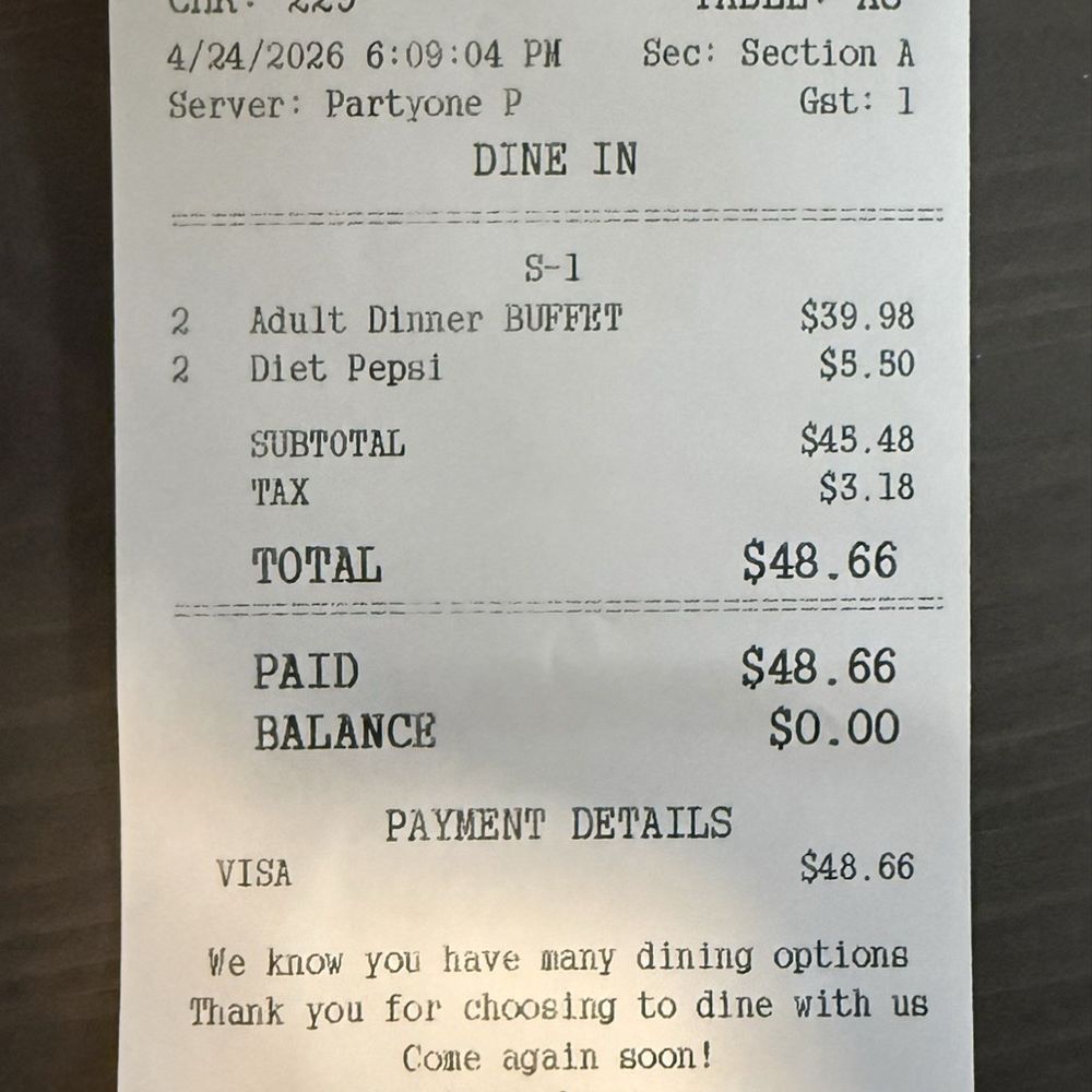 Koywan Hibachi Buffet - Receipt - Buffets Near Me - Altamonte Springs, Florida Koywan Hibachi Buffet - Receipt - Buffets Near Me - Altamonte Springs, Florida