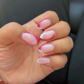 Polished Nail Bar - Came in for a fill, and pink, red, white French tip. - Nail Salons Near Me - Downey, California Polished Nail Bar - Came in for a fill, and pink, red, white French tip. - Nail Salons Near Me - Downey, California