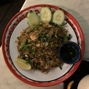 Rim Tanon - Fried rice. So yummy! Is pretty spicy. We ordered 1 level & still felt the kick! - Thai Near Me - Houston, Texas Rim Tanon - Fried rice. So yummy! Is pretty spicy. We ordered 1 level & still felt the kick! - Thai Near Me - Houston, Texas
