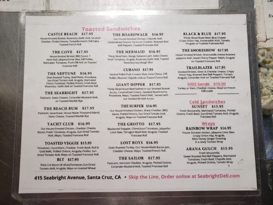 Menu photo 4 Seabright Deli Santa Cruz, CA