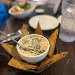 Southern Charm Restaurant - Collard green Cheese dip with bread.