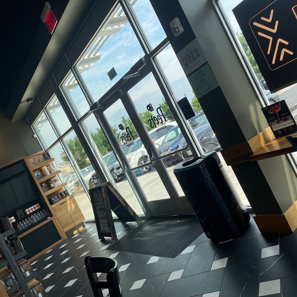 Front view from inside Peet's Chantilly location Front view from inside Peet's Chantilly location