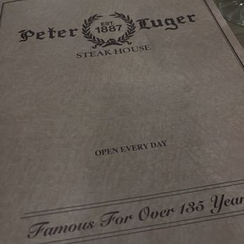 Peter Luger Steak House - menu - Steakhouses Near Me - Las Vegas, Nevada