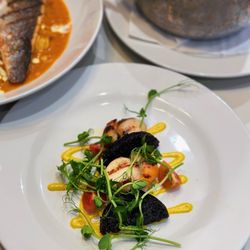 Mussel Inn - Grilled Scallops and Black Pudding (Blood Sausage)