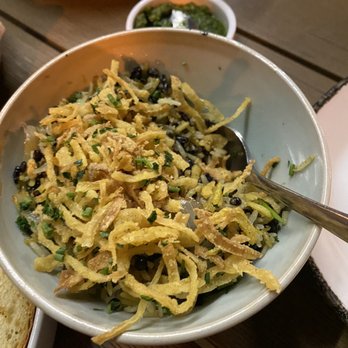 Zhug - Mejadra - basmati, black lentils, crispy onions. Heaven! - Mediterranean Near Me - Cleveland Heights, Ohio