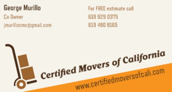 Certified Movers Of California 1810 State St Ste 109 San Diego Ca Furniture Movers Mapquest