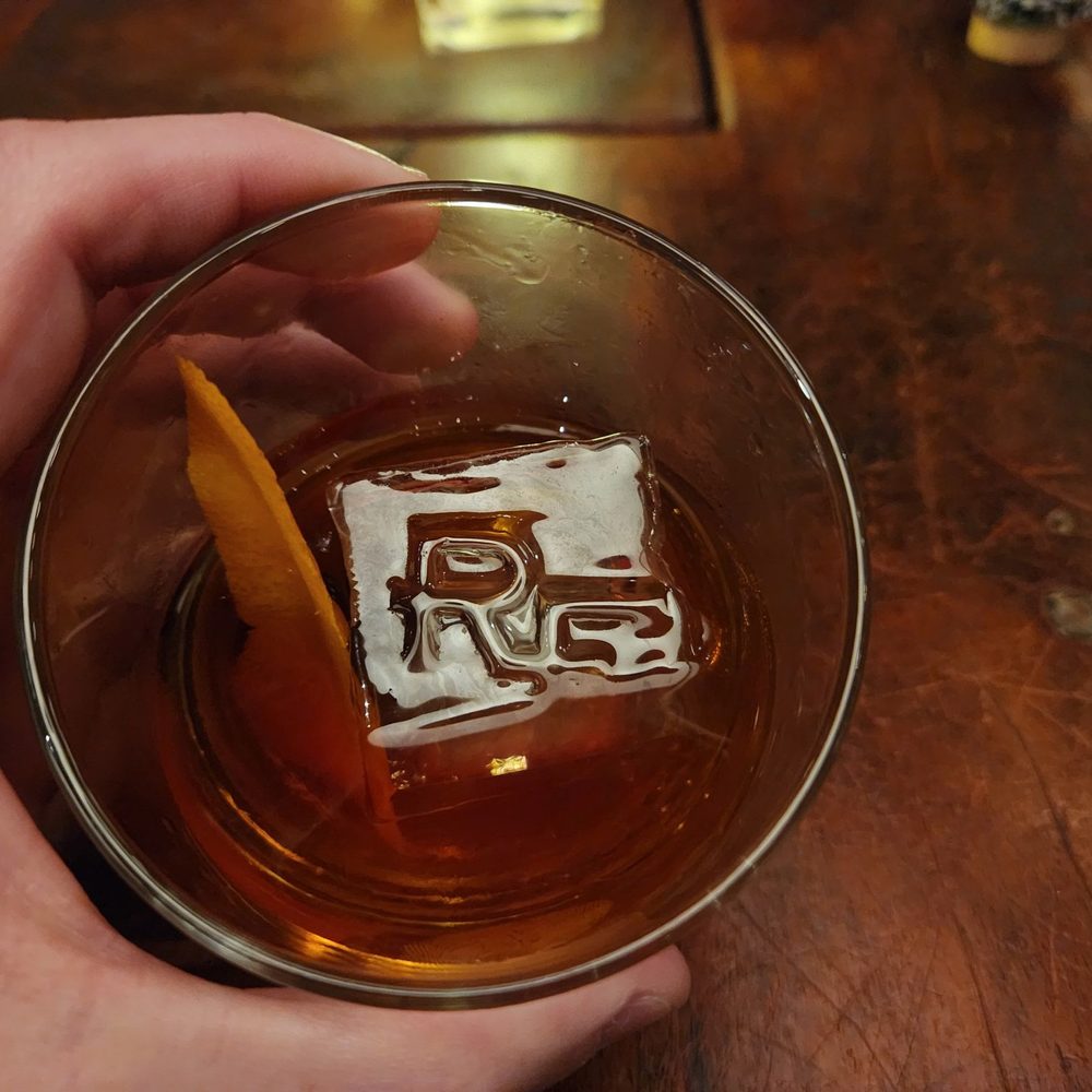 Roaring Fork - Branded ice cubes - New American Near Me - Austin, Texas