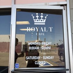 Royal T Cafe - Front Door/Hours