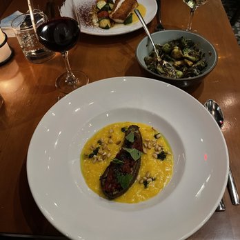 The Wolf - the current vegan offering - saffron risotto with eggplant - New American Near Me - Oakland, California The Wolf - the current vegan offering - saffron risotto with eggplant - New American Near Me - Oakland, California