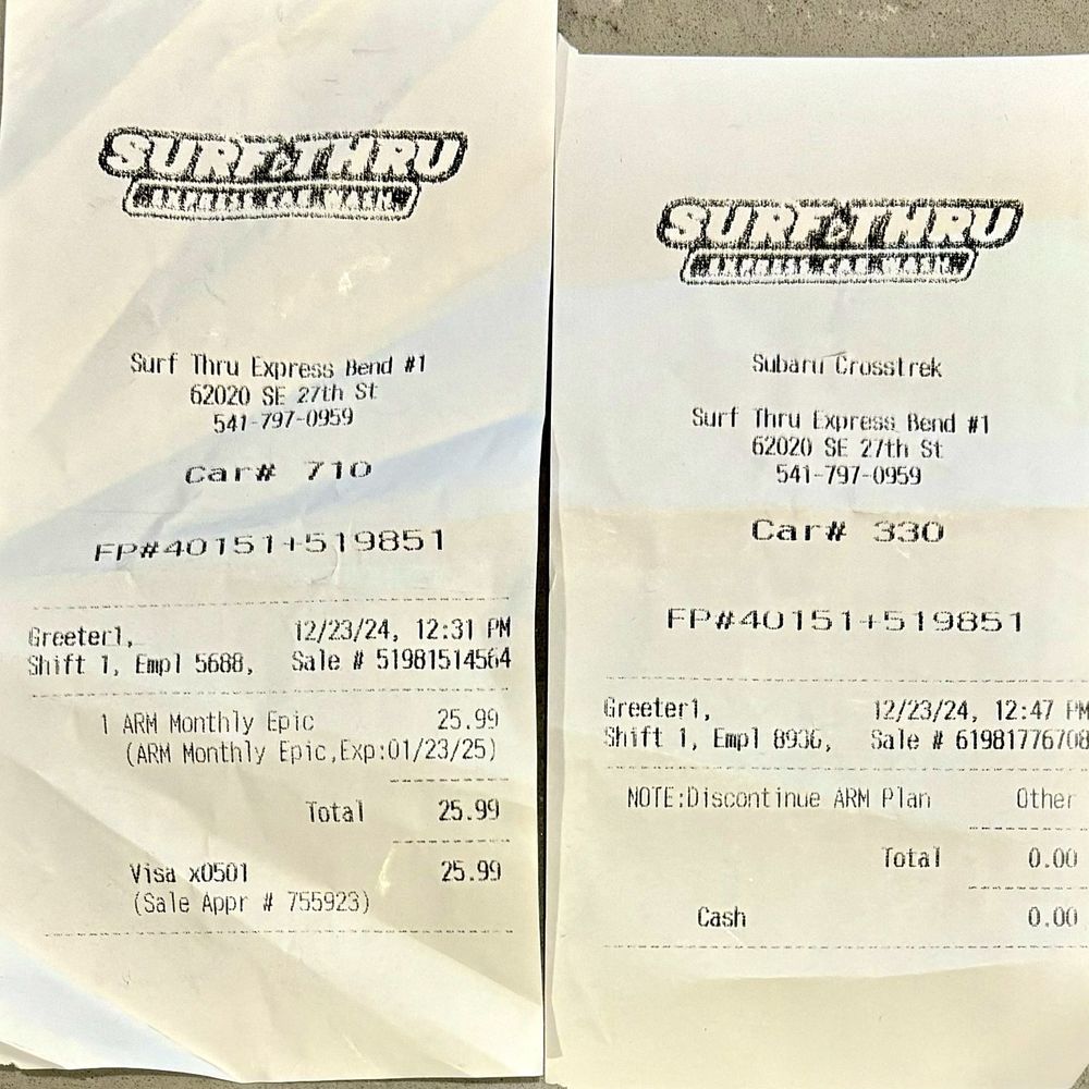 Surf Thru Express Car Wash - My receipts - Car Wash Near Me - Bend, Oregon Surf Thru Express Car Wash - My receipts - Car Wash Near Me - Bend, Oregon