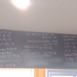 Fresh seafood menu