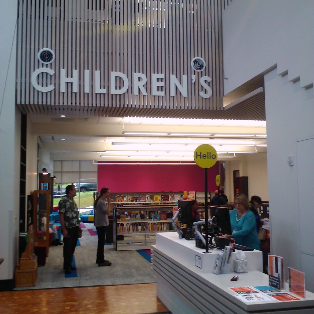 Oregon City Public Library - This is inside the new atrium, and that's the children's area. Note that the main staircase can be seen at the right. - Libraries Near Me - Oregon City, Oregon Oregon City Public Library - This is inside the new atrium, and that's the children's area. Note that the main staircase can be seen at the right. - Libraries Near Me - Oregon City, Oregon