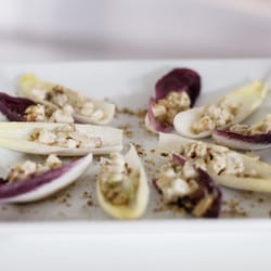 Pistachios Catering - Apple, Gorgonzola & Hazelnut Salad on Endive