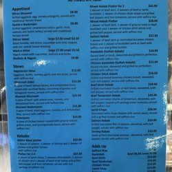 Charmy's Persian Taste - Menu 3/2025