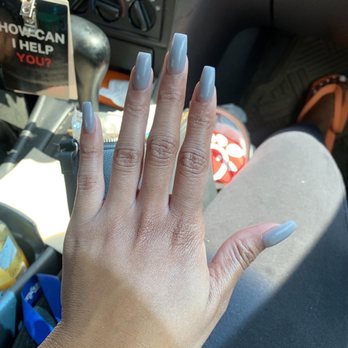 iNails Alpharetta - Gel acrylic (grey) - Nail Salons Near Me - Alpharetta, Georgia