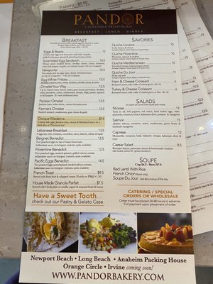 Menu photo 8 Pandor Irvine, CA
