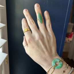 Vintage 14k jade ring and bracelet