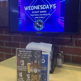 Tv at every booth and drink specials Tv at every booth and drink specials