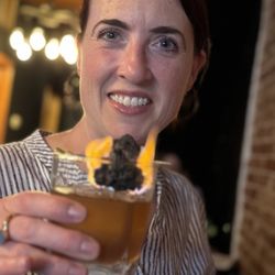 Notch Eight Craft House - The campfire old fashioned, with a flaming marshmallow.