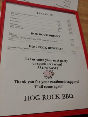 Menu photo 4 Hog Rock Bar-B-Q Wetumpka, AL Menu photo 4 Hog Rock Bar-B-Q Wetumpka, AL