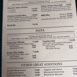 Swartzendruber's Supper Club - Menu