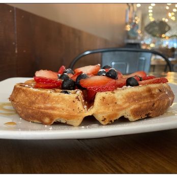La Terraza Cafe - Buttermilk Waffles with Fresh Mixed Berries and & Organic Maple Syrup. - Cafes Near Me - Los Angeles, California