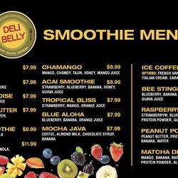 Deli Belly - Smoothie Menu