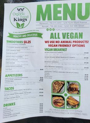 Menu photo 4 Organic Food Kings Miami, FL