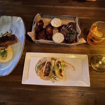 Fork & Fire - Crisp pork belly, crispy chicken wings 2 ways (Moroccan BBQ & Riki's Kitchen sink), corned beef pierogies! - New American Near Me - Farmington, Connecticut Fork & Fire - Crisp pork belly, crispy chicken wings 2 ways (Moroccan BBQ & Riki's Kitchen sink), corned beef pierogies! - New American Near Me - Farmington, Connecticut